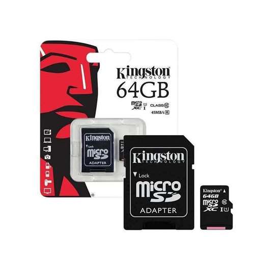 DC1G64 KINGSTON MICRO SD CARD 64GB, CLASS10, UHS-I				