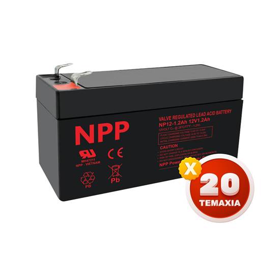 Picture of ΠΑΚΕΤΟ 20 ΤΜΧ ΜΠΑΤΑΡΙΑ ΜΟΛΥΒΔΟΥ NPP 12V / 1,3A